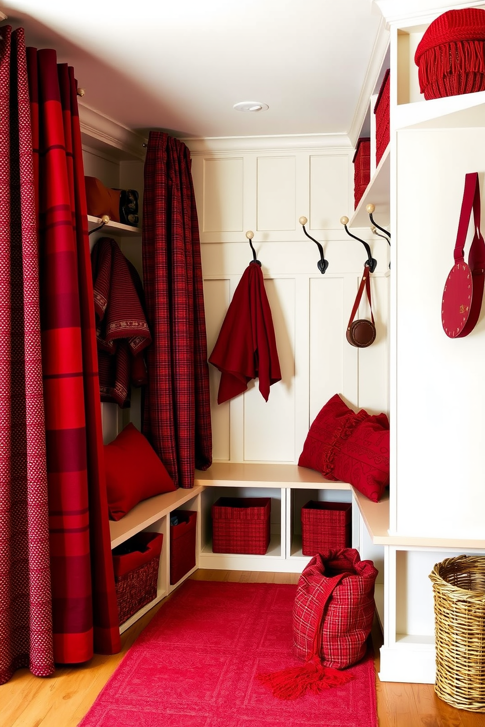 Red Mudroom Design Ideas 23