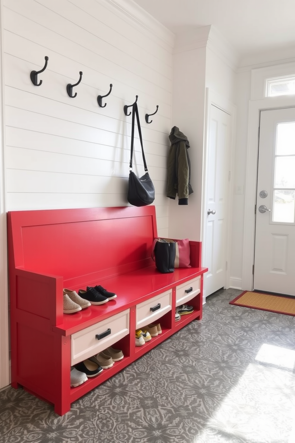 Red Mudroom Design Ideas 25