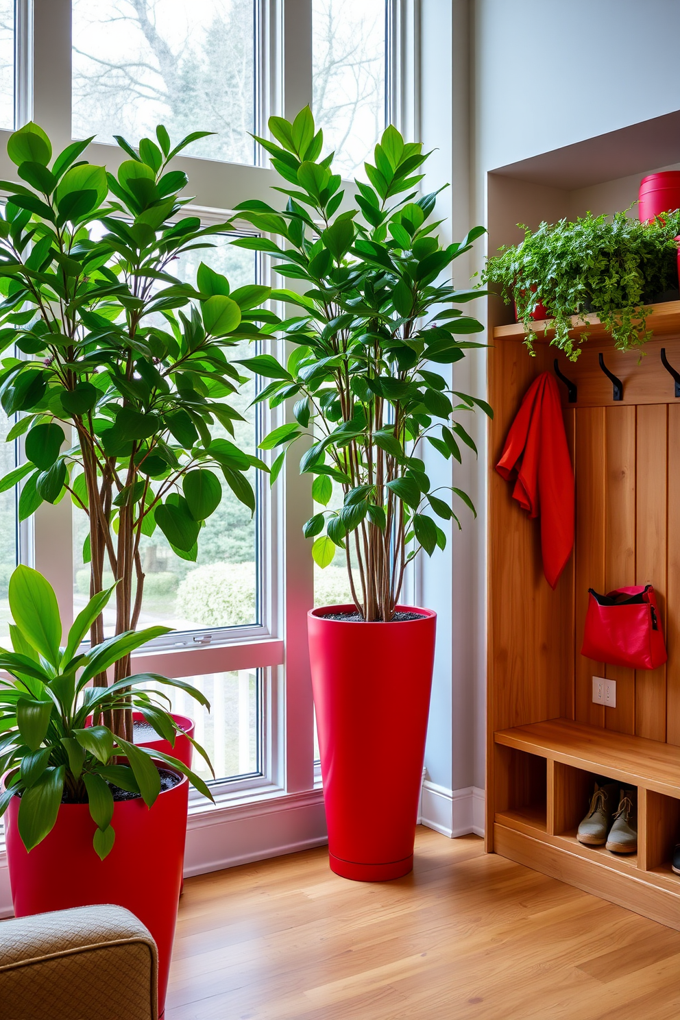 Red Mudroom Design Ideas 26