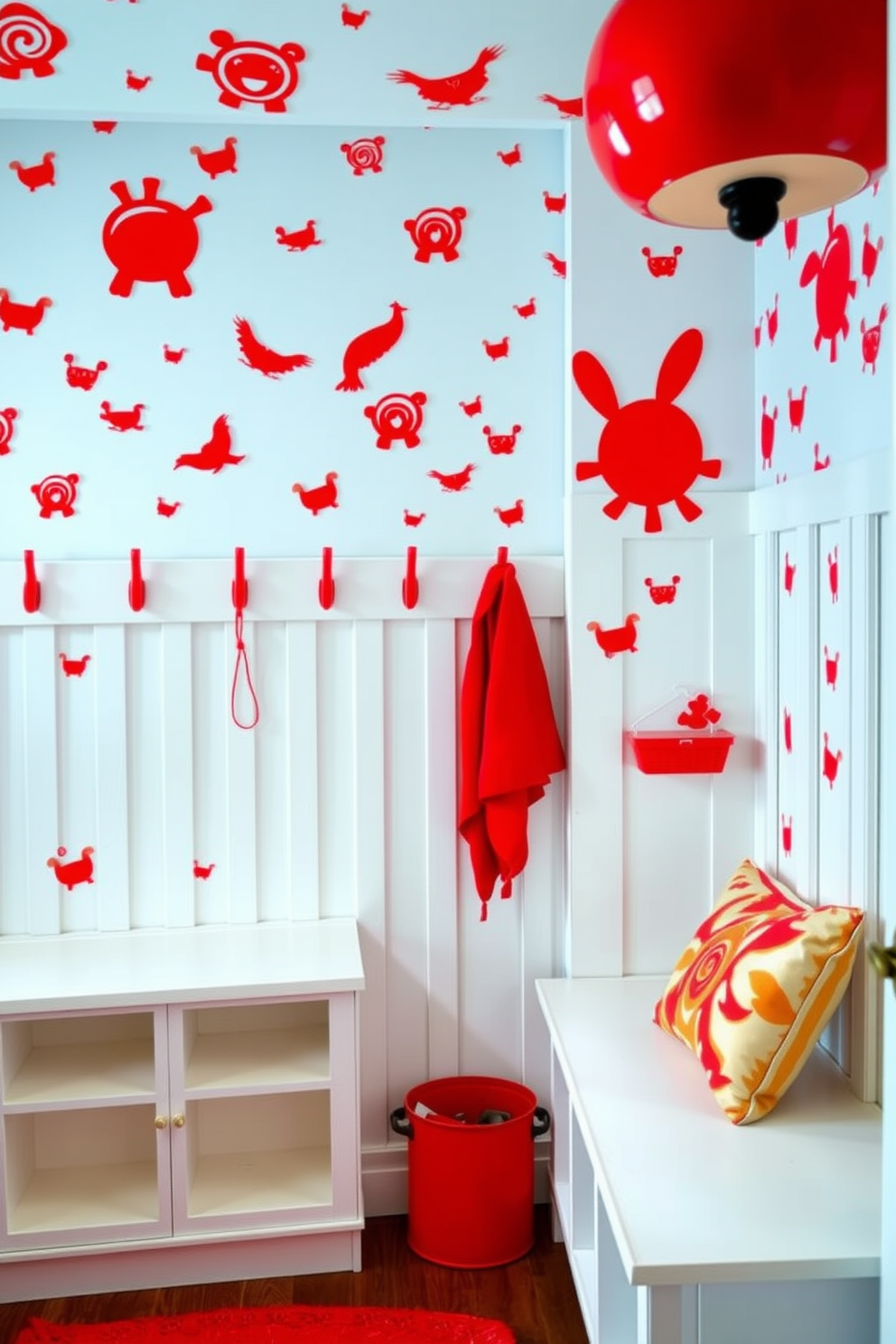 Red Mudroom Design Ideas 29