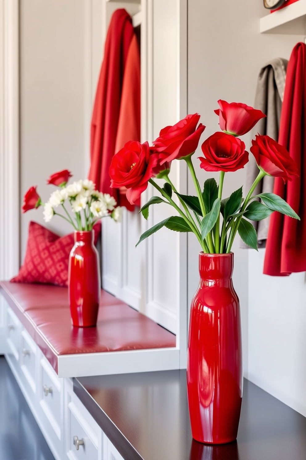 Red Mudroom Design Ideas 30