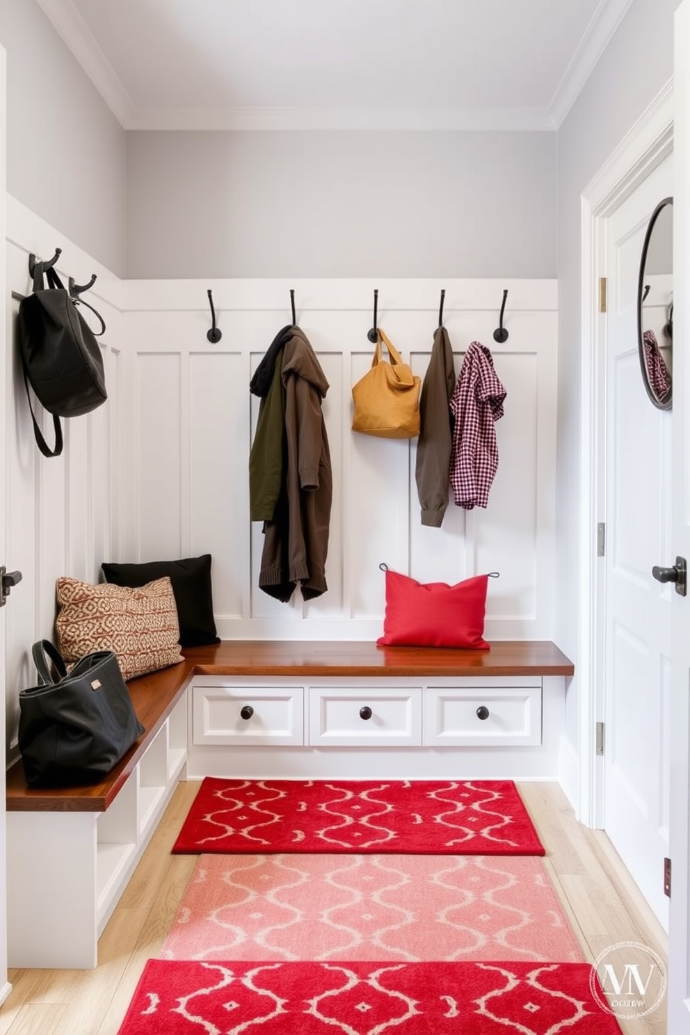 Red Mudroom Design Ideas 6