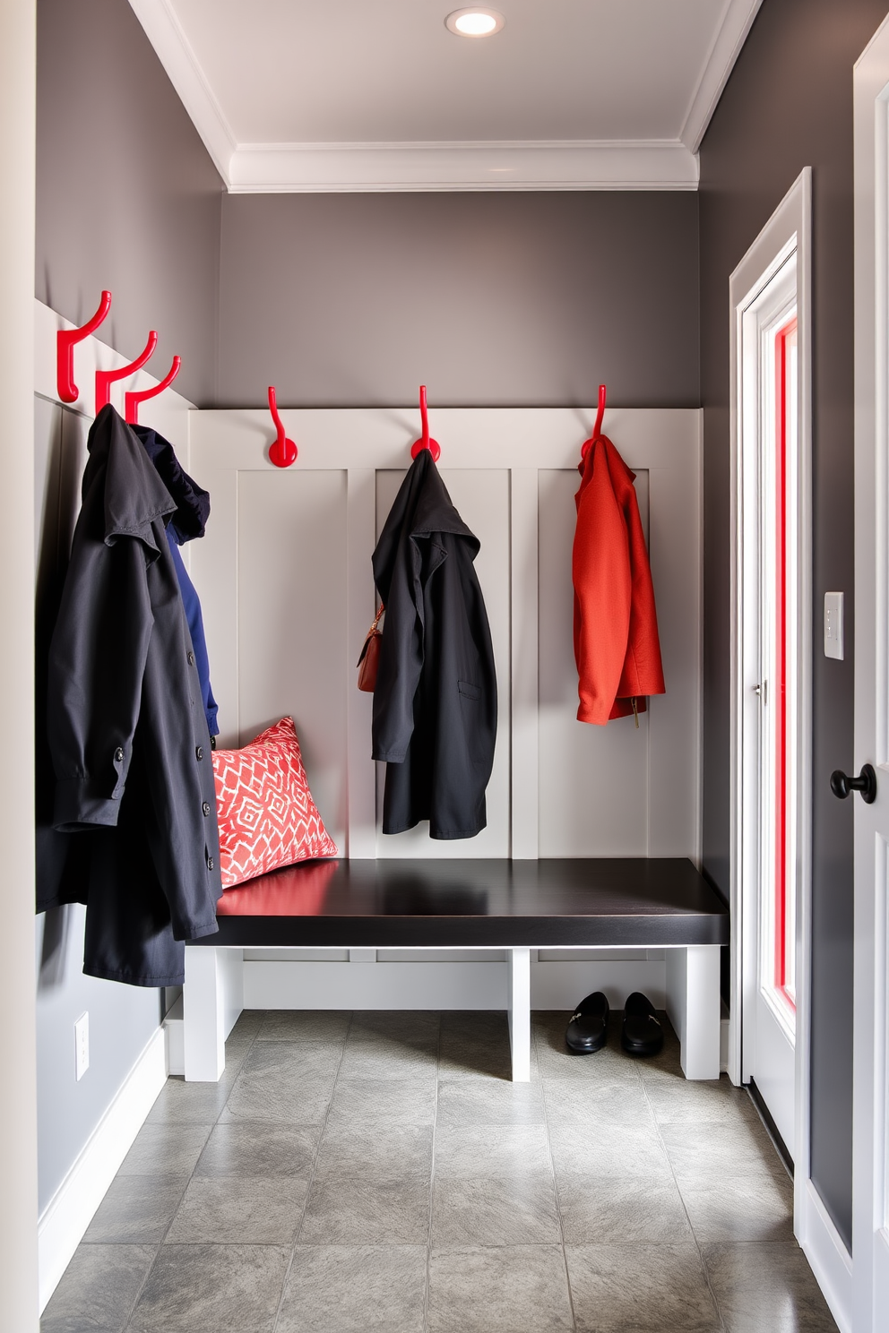 Red Mudroom Design Ideas 8