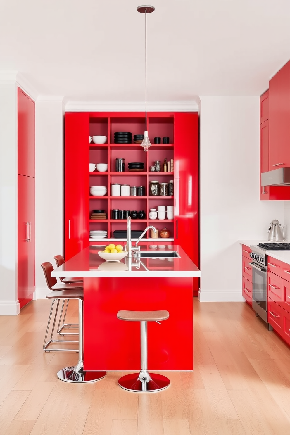 Red Pantry Design Ideas 11