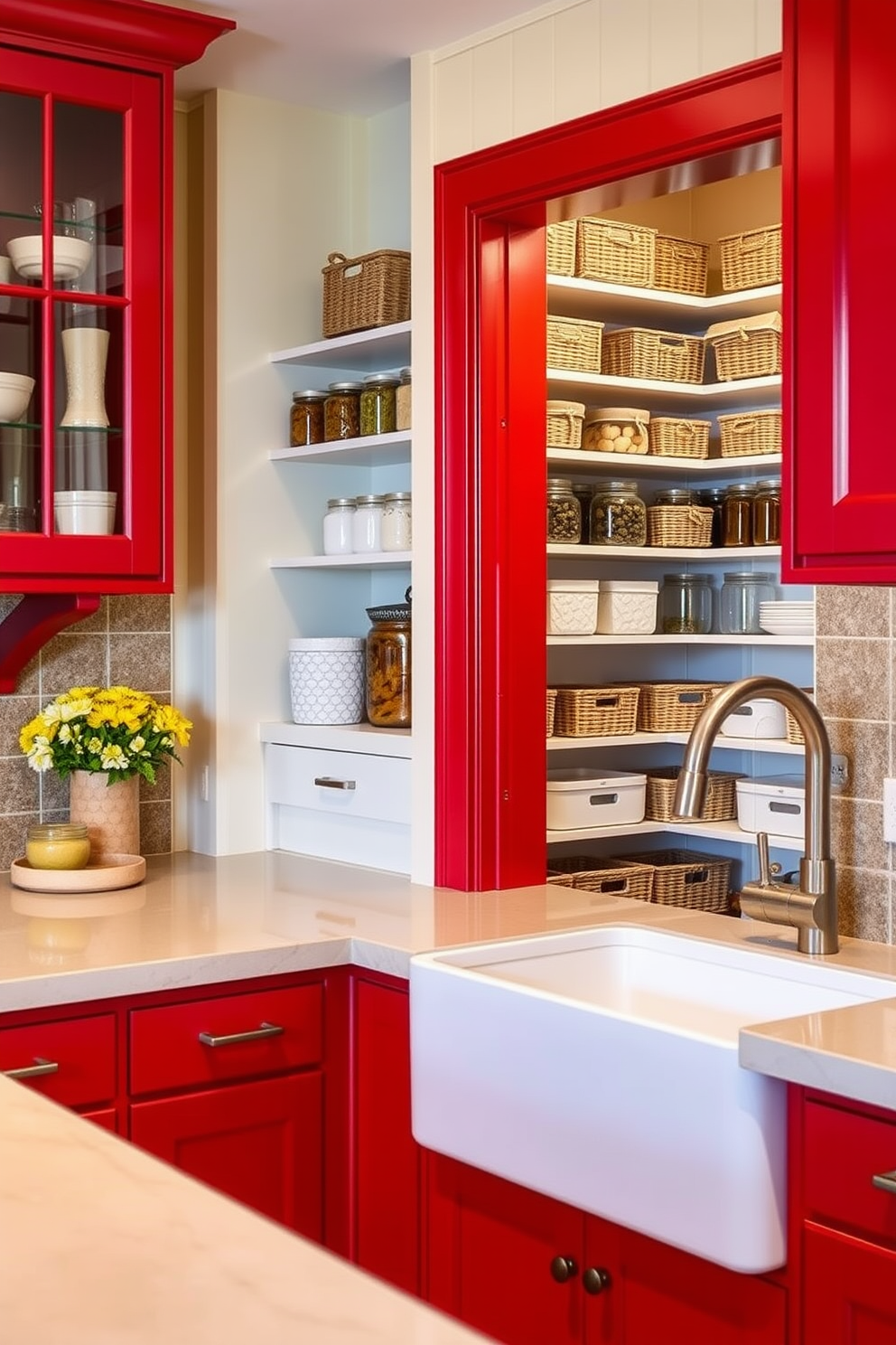 Red Pantry Design Ideas 15