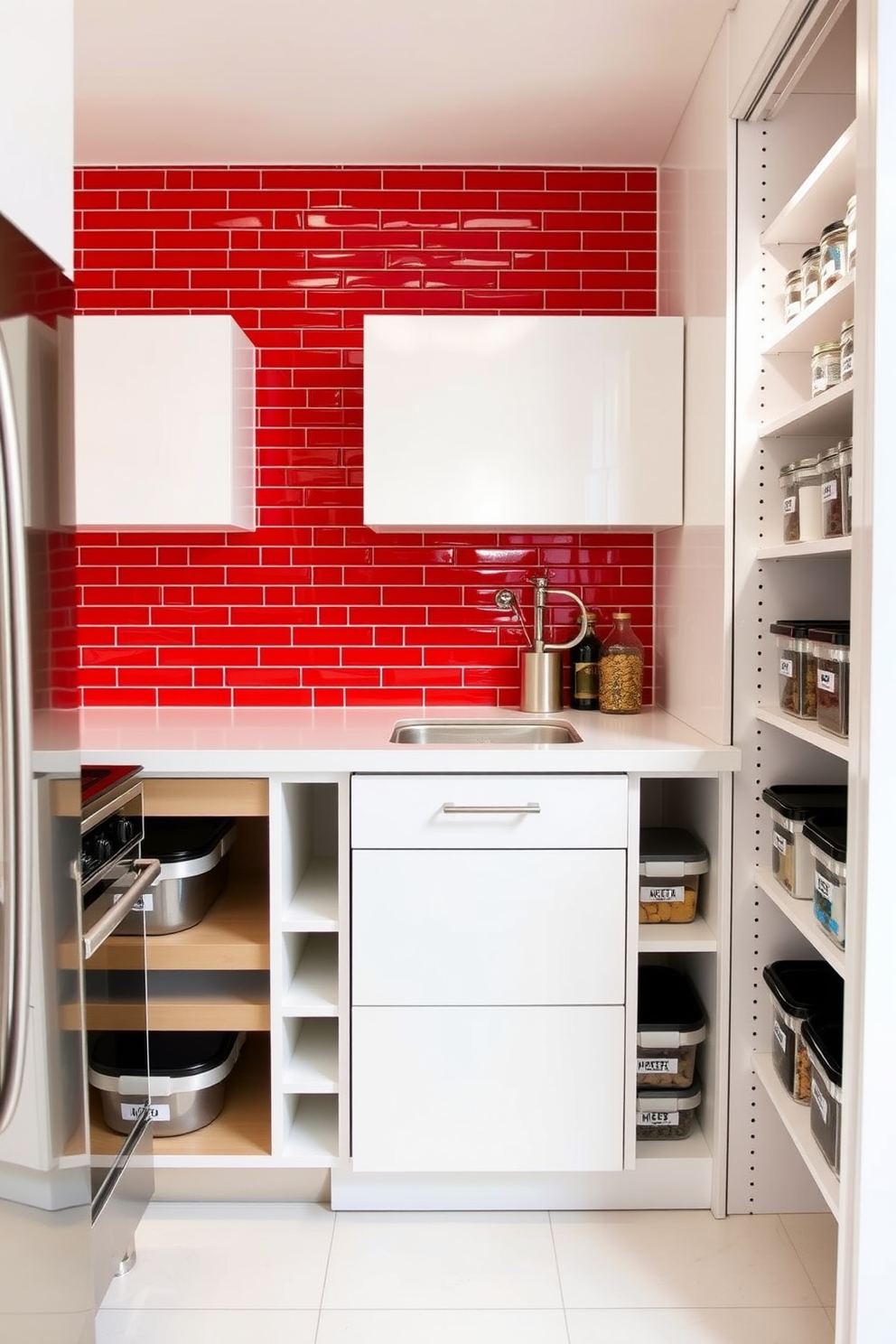 Red Pantry Design Ideas 22