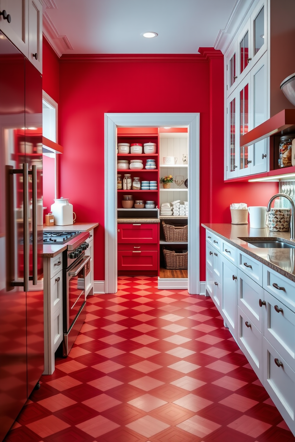 Red Pantry Design Ideas 4