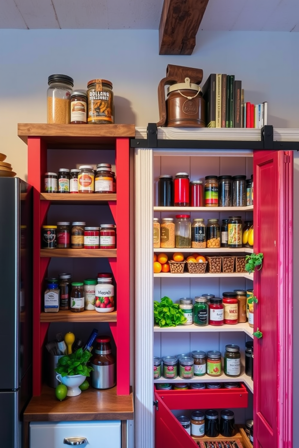 Red Pantry Design Ideas 7