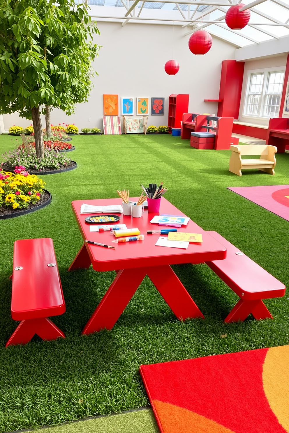 Red Playroom Design Ideas 15