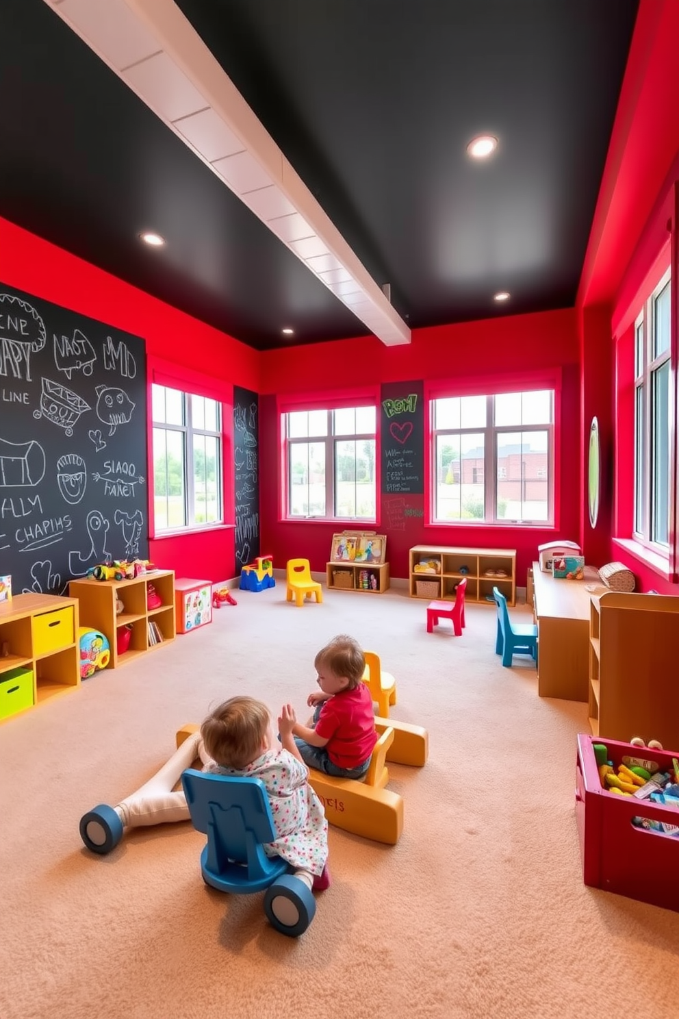 Red Playroom Design Ideas 7