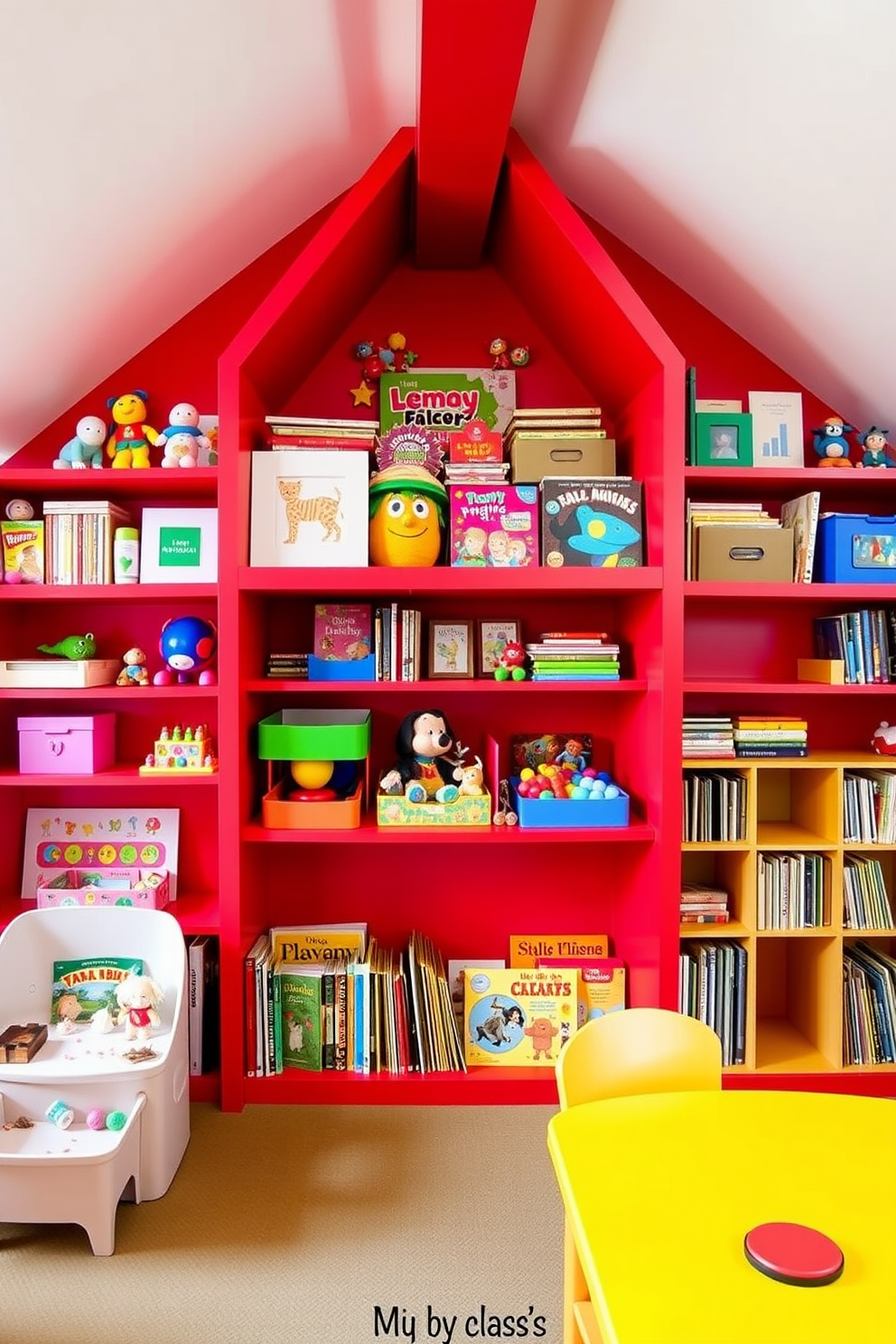 Red Playroom Design Ideas 9