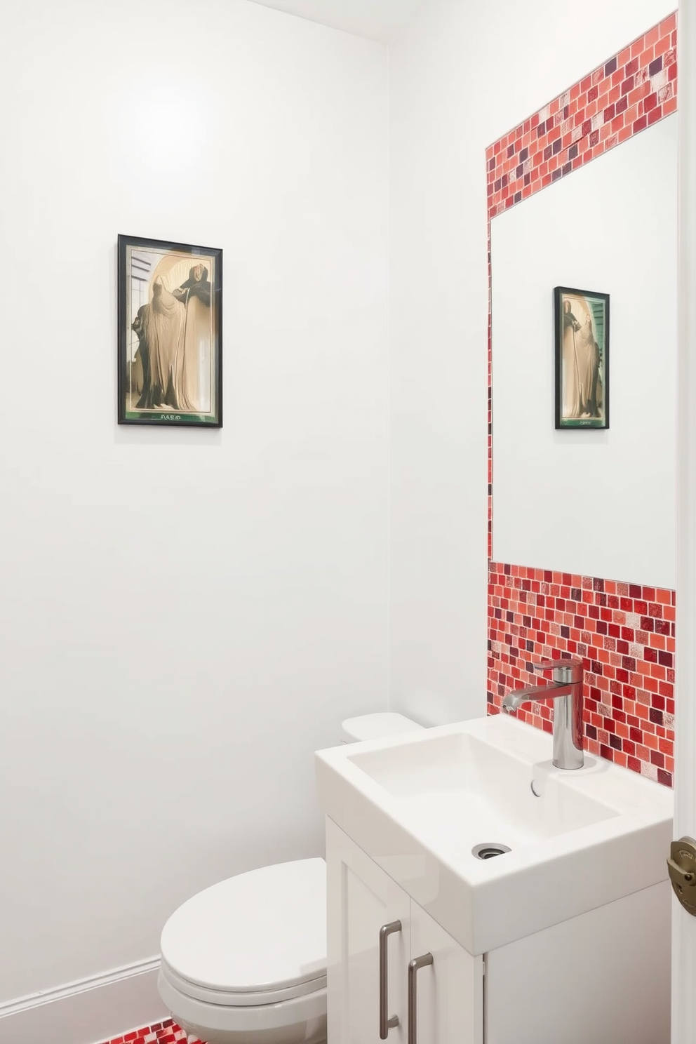 Red Powder Room Design Ideas 14