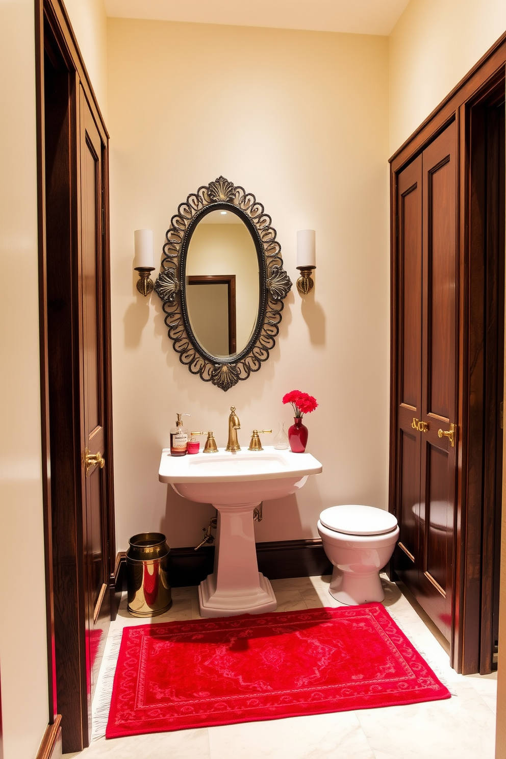 Red Powder Room Design Ideas 17