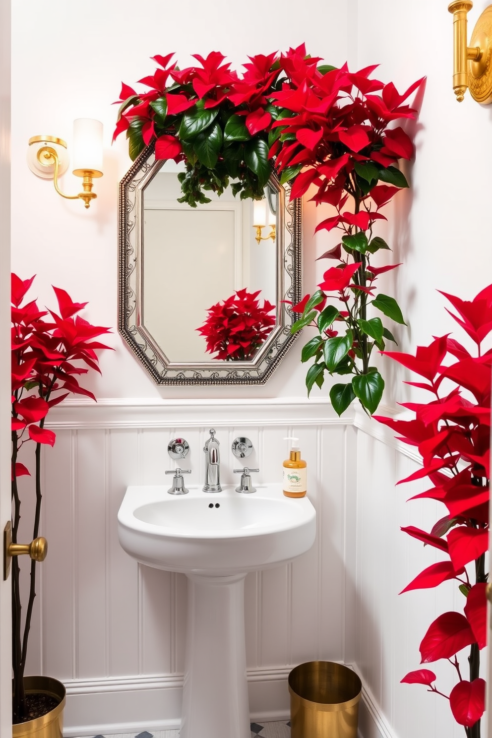 Red Powder Room Design Ideas 23