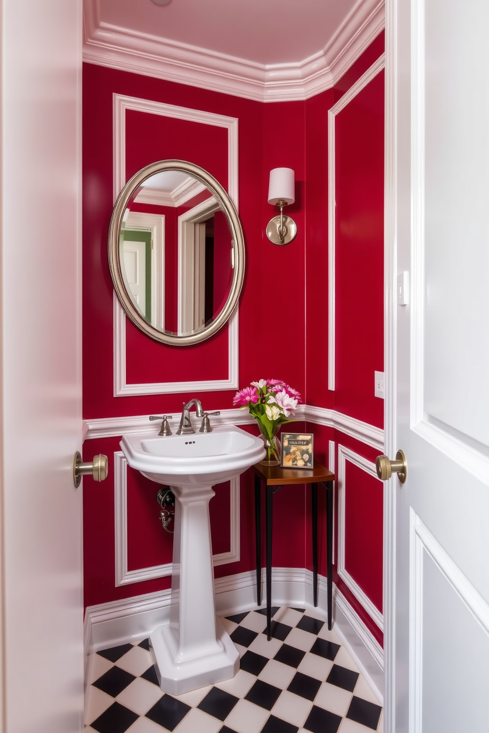 Red Powder Room Design Ideas 6