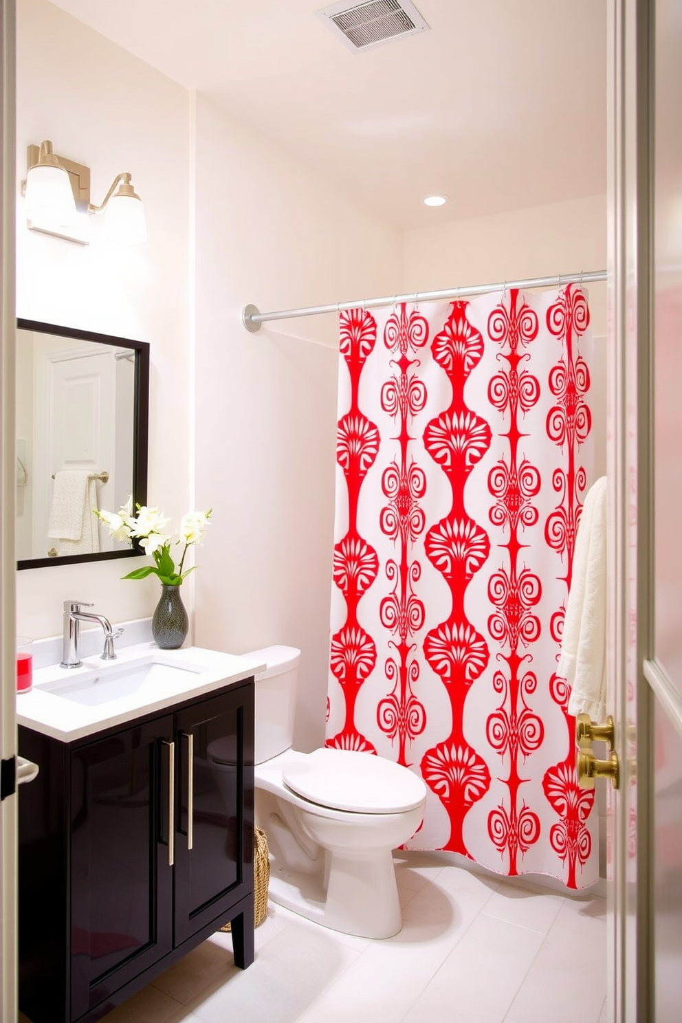 Red Powder Room Design Ideas 7