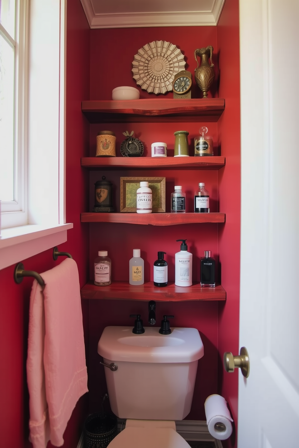 Red Powder Room Design Ideas 9