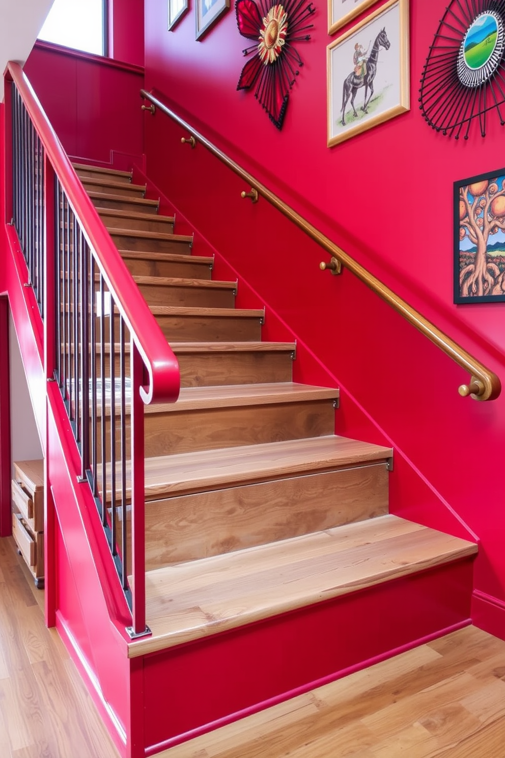 Red Staircase Design Ideas 12