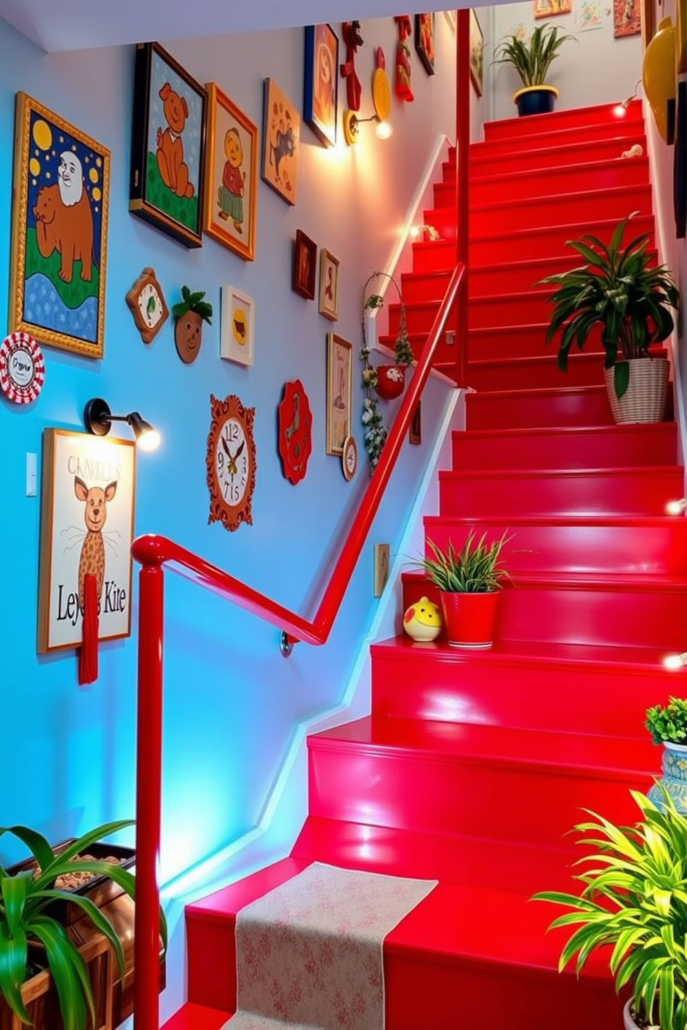 Red Staircase Design Ideas 14