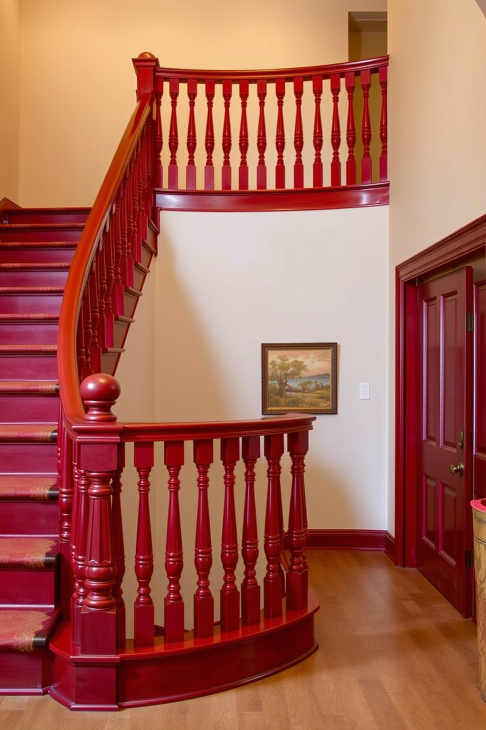 Red Staircase Design Ideas 16