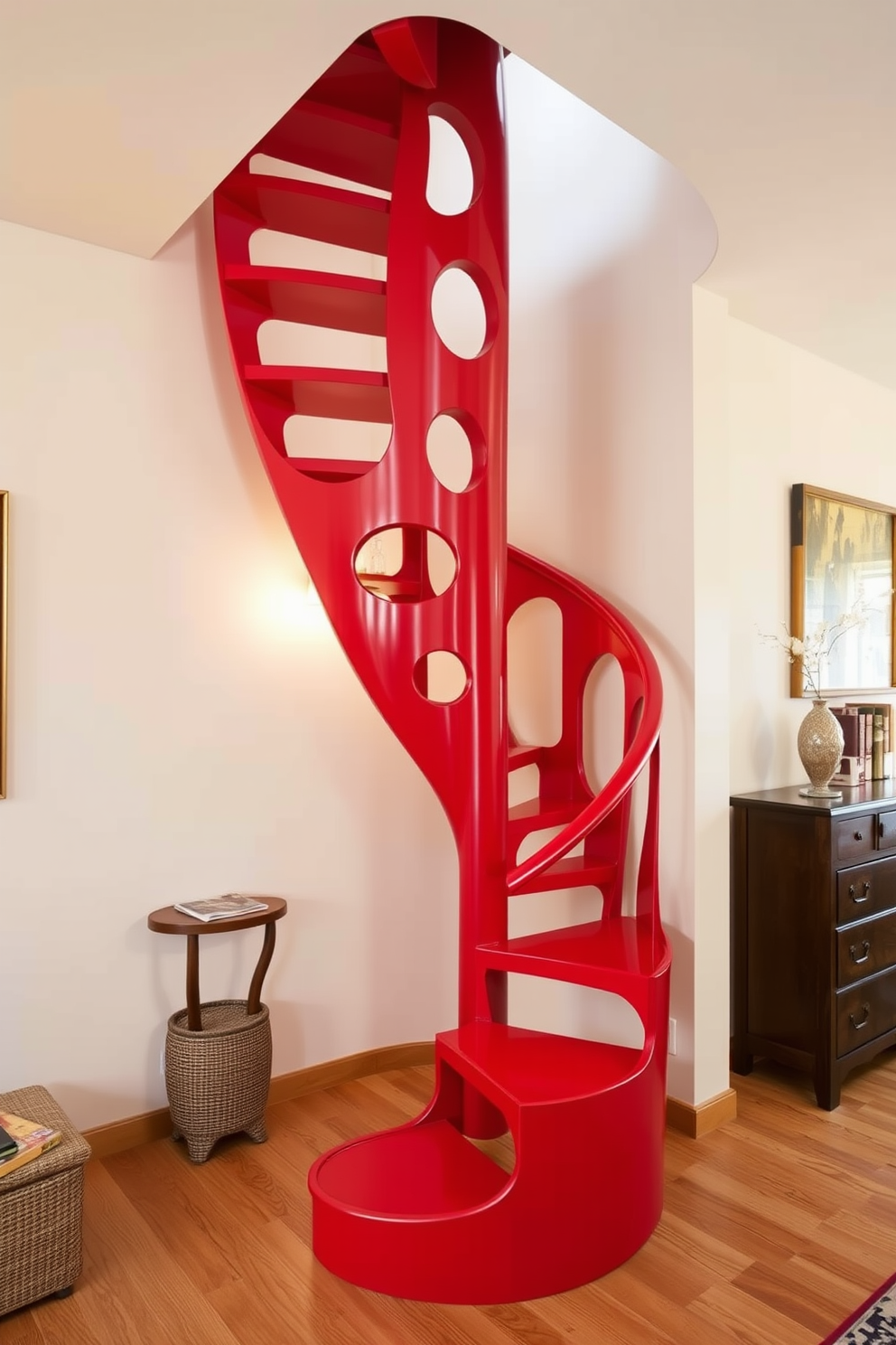 Red Staircase Design Ideas 18