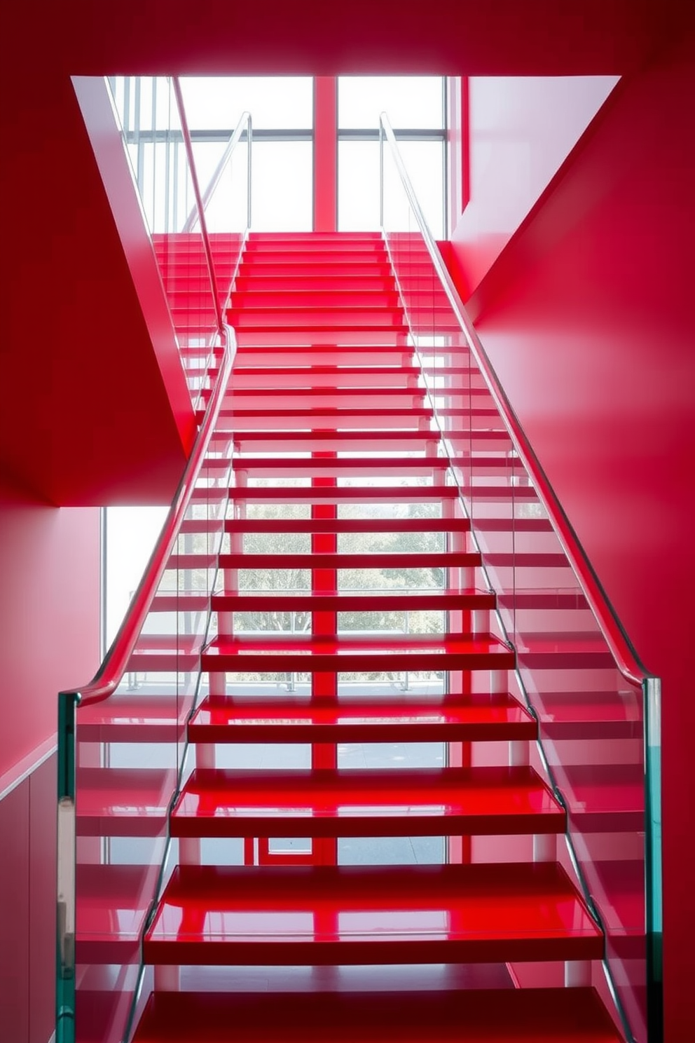 Red Staircase Design Ideas 20