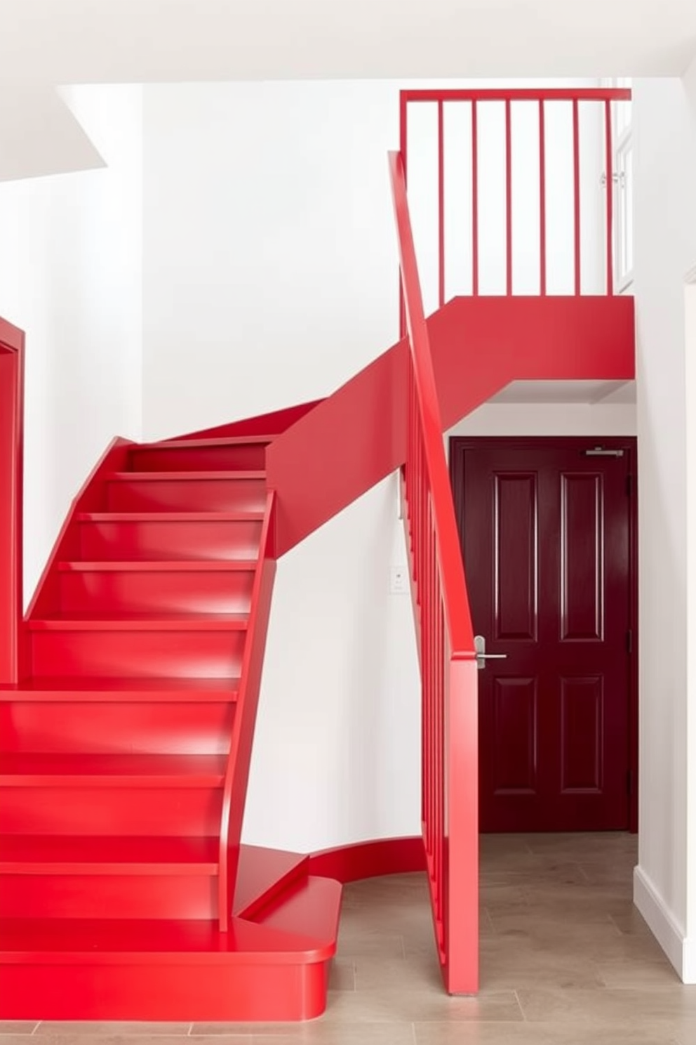 Red Staircase Design Ideas 24