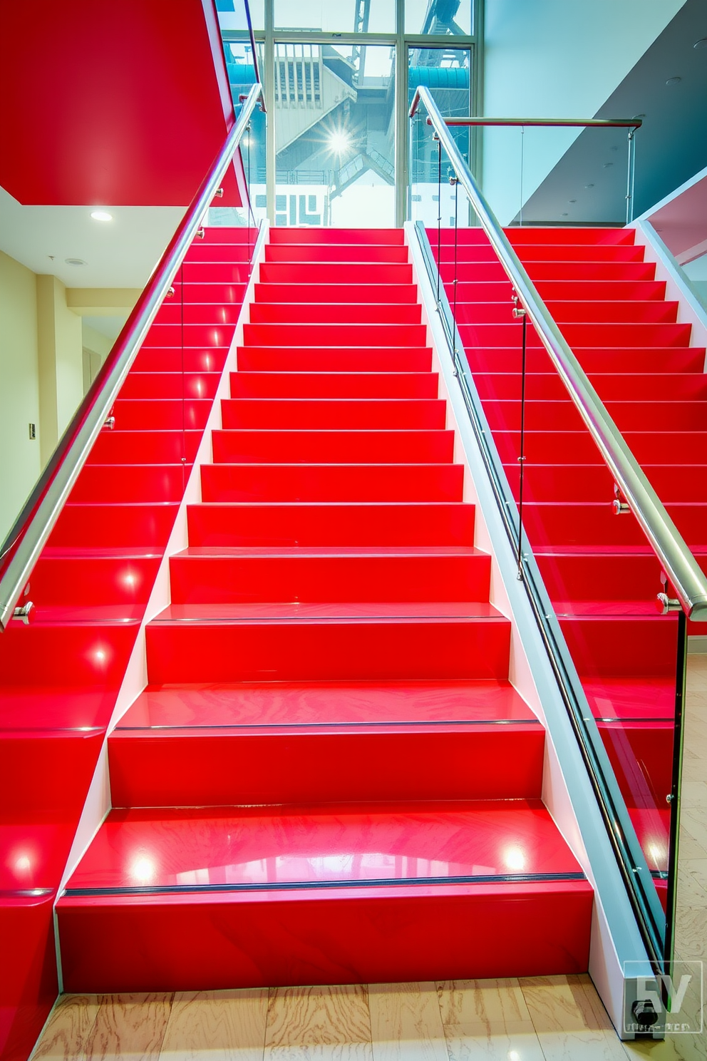 Red Staircase Design Ideas 25