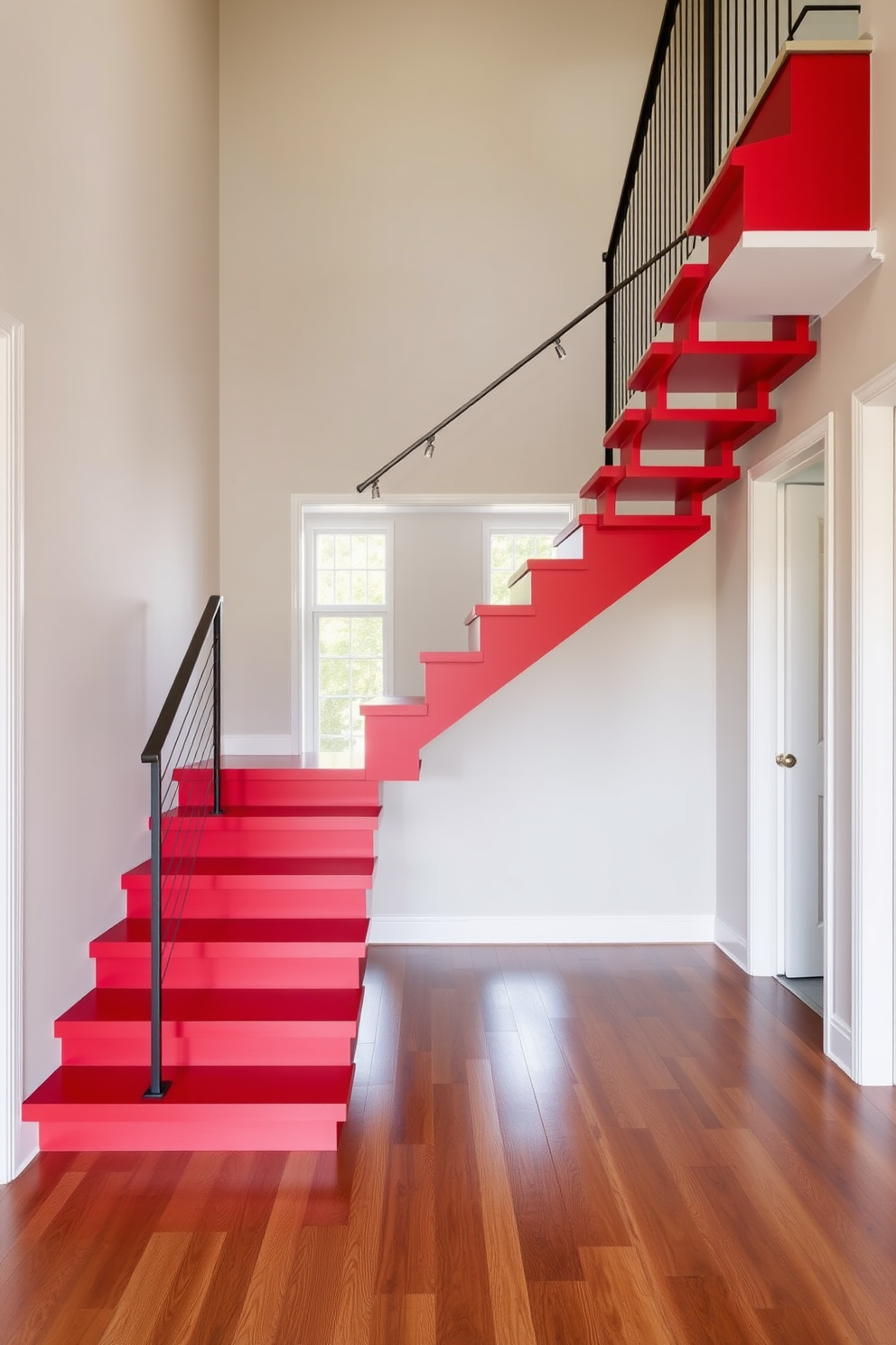 Red Staircase Design Ideas 26