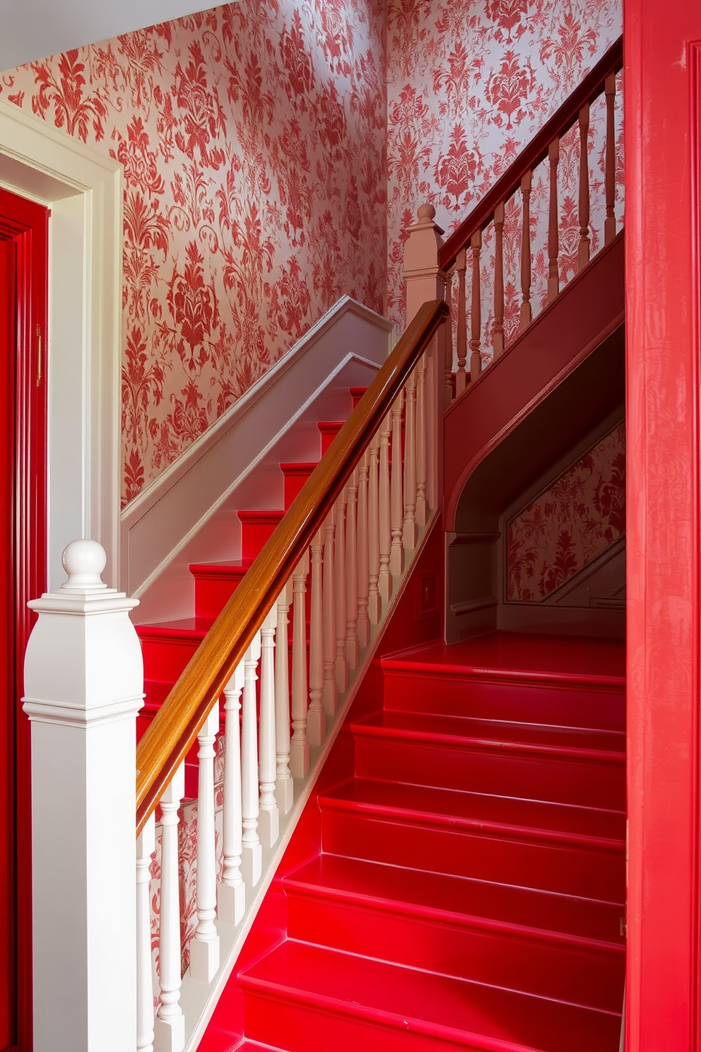 Red Staircase Design Ideas 29