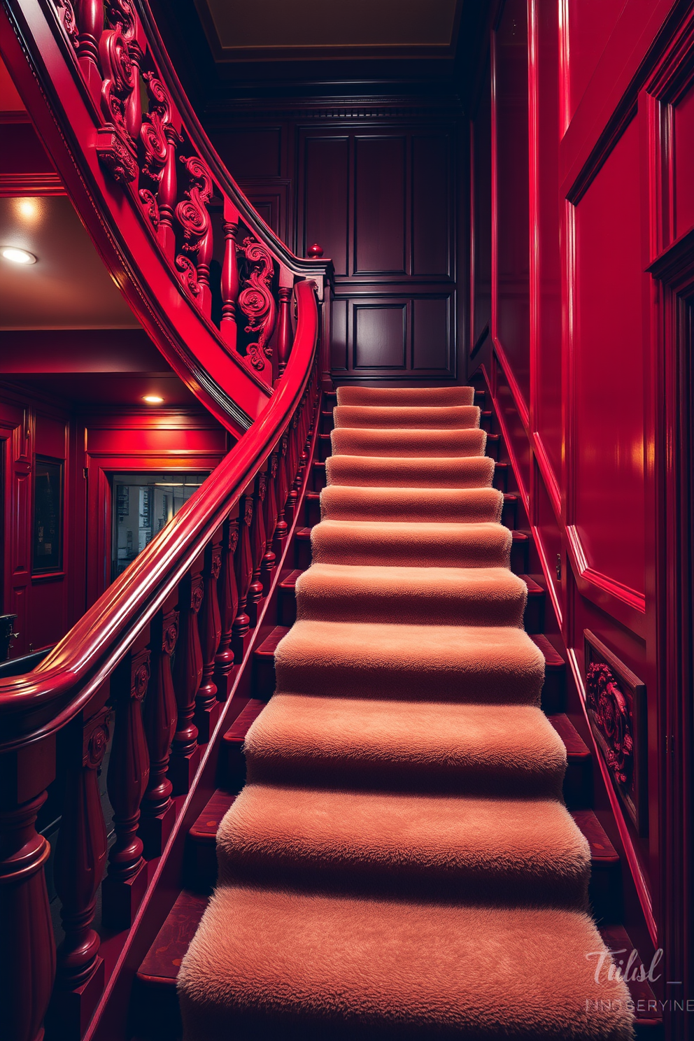 Red Staircase Design Ideas 9