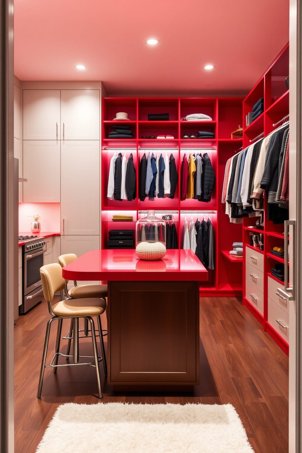 Red Walk In Closet Design Ideas 15