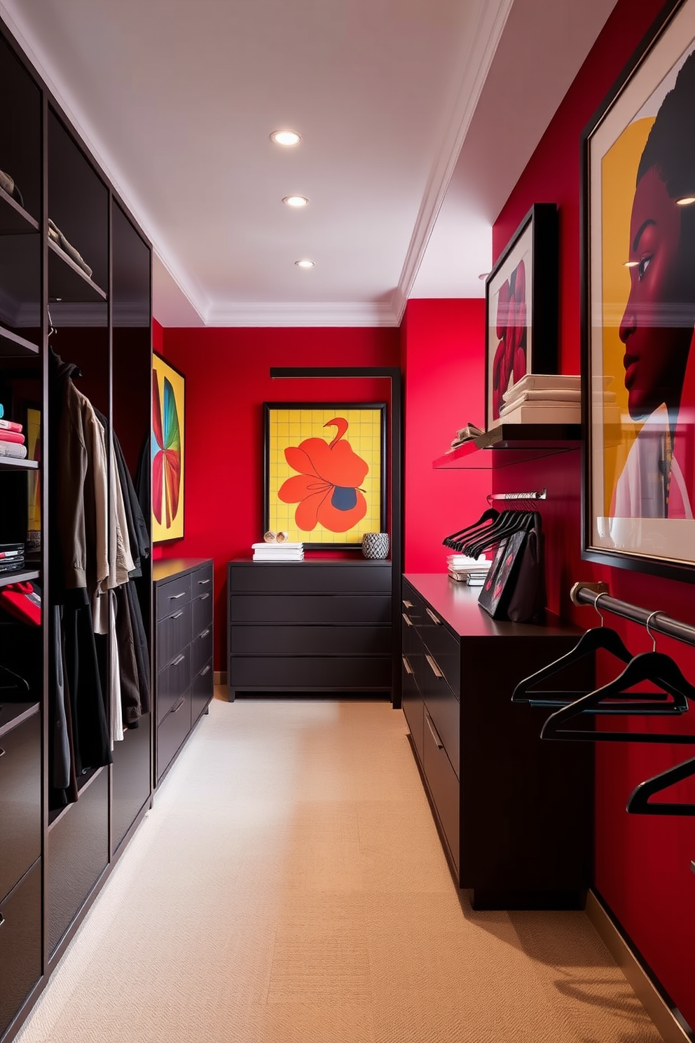 Red Walk In Closet Design Ideas 18