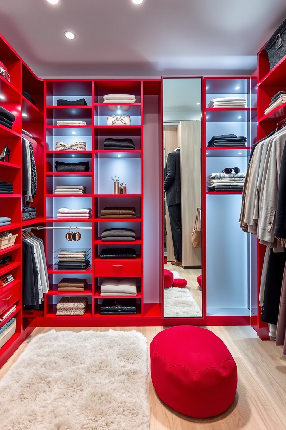 Red Walk In Closet Design Ideas 2