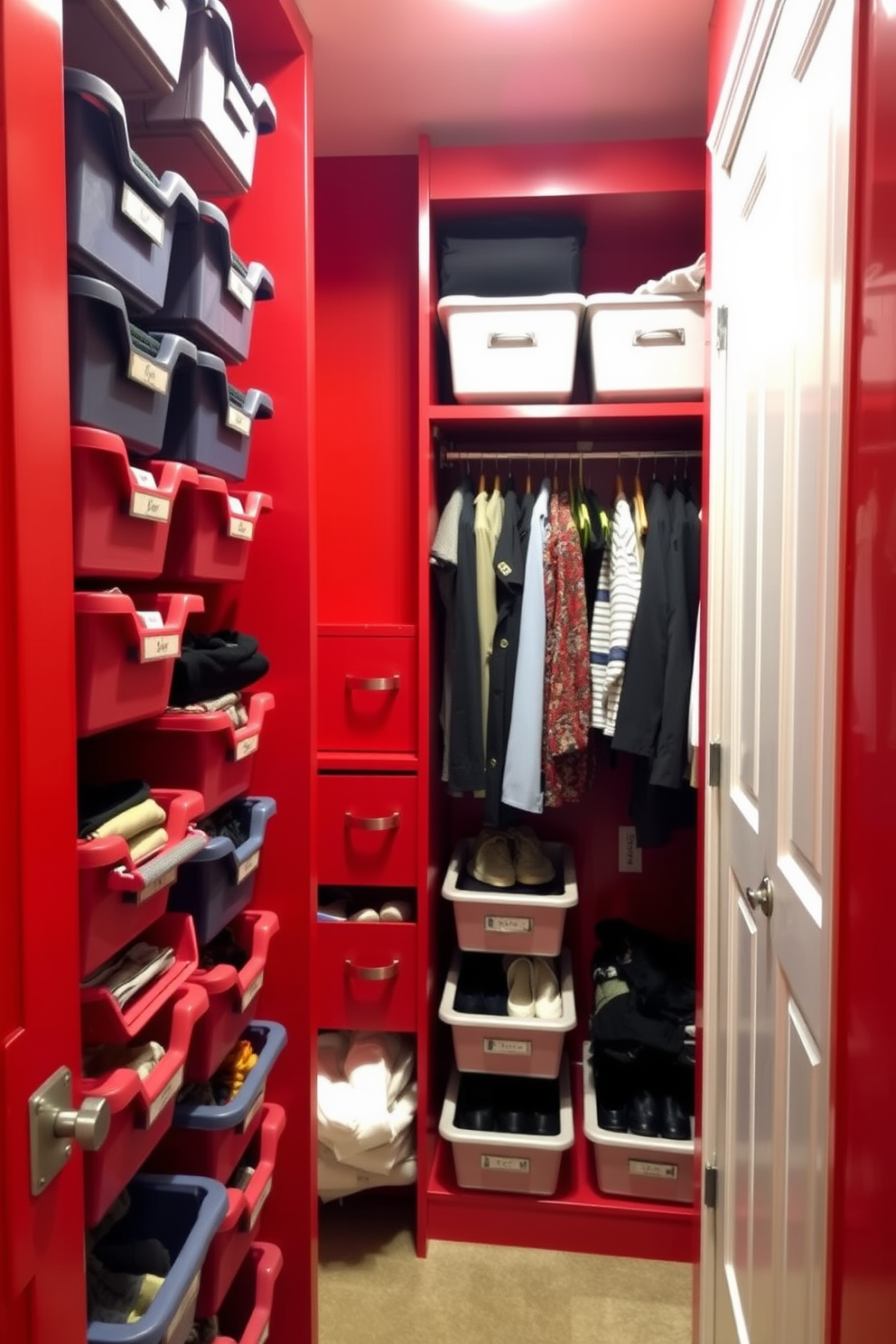 Red Walk In Closet Design Ideas 21