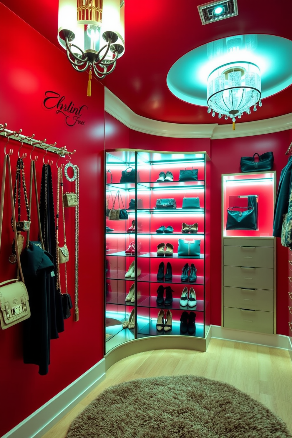 Red Walk In Closet Design Ideas 23