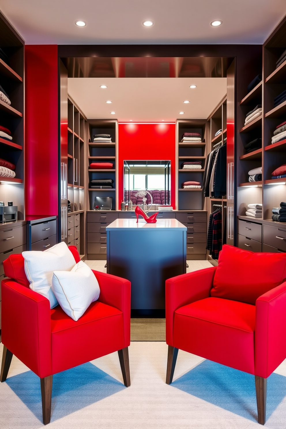 Red Walk In Closet Design Ideas 26