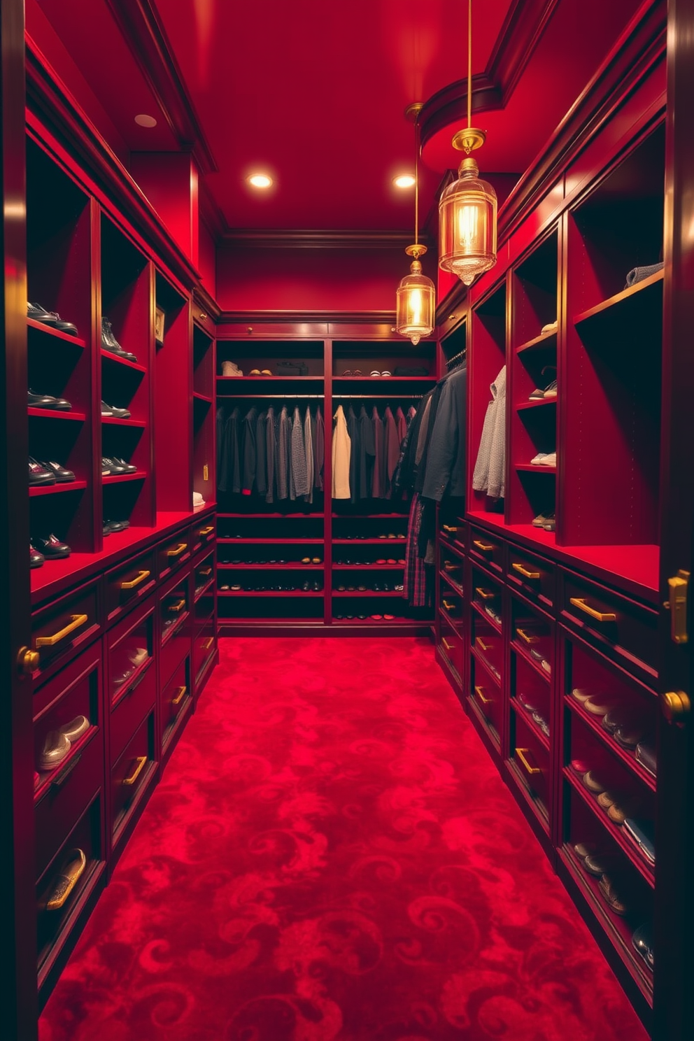 Red Walk In Closet Design Ideas 4