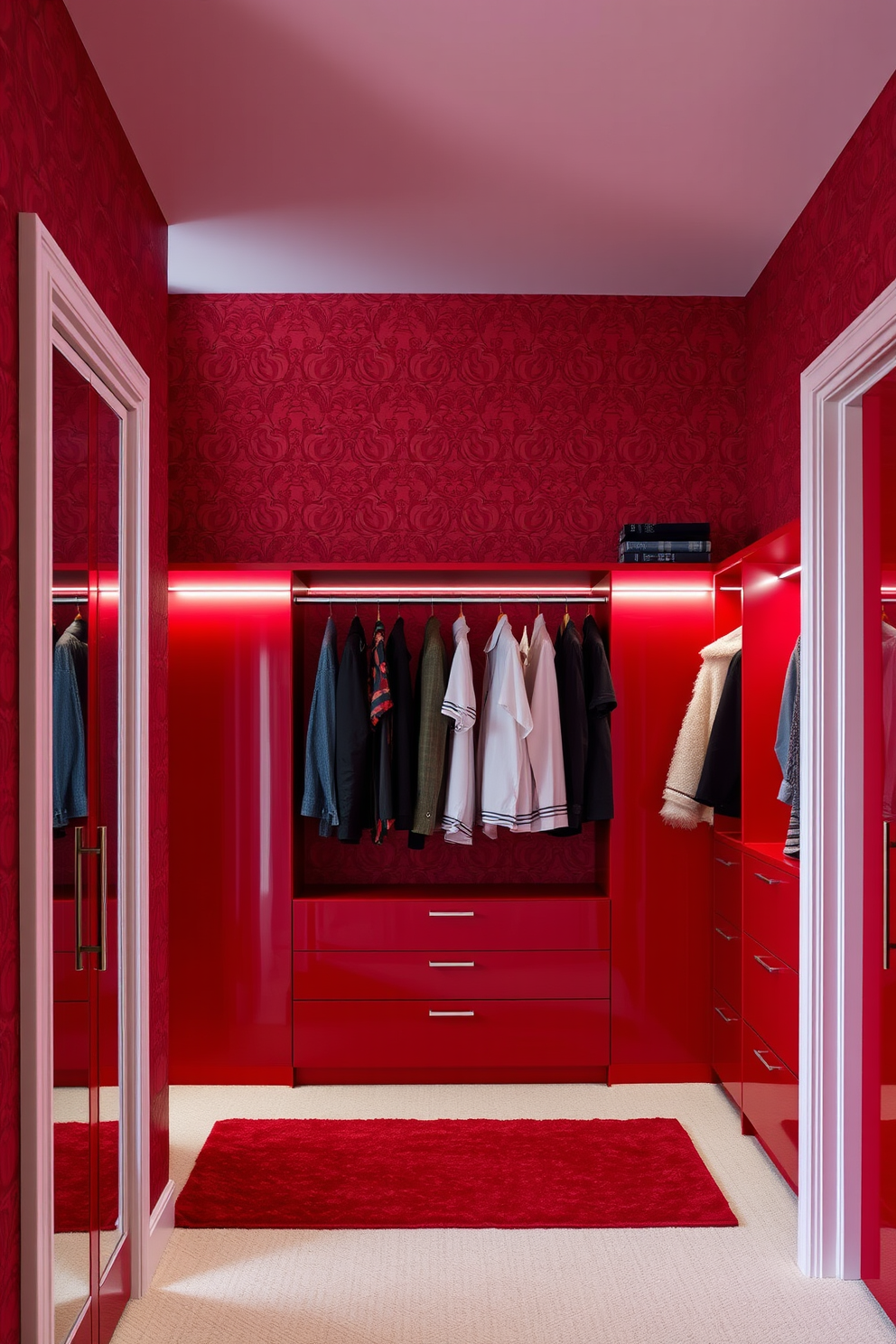 Red Walk In Closet Design Ideas 8