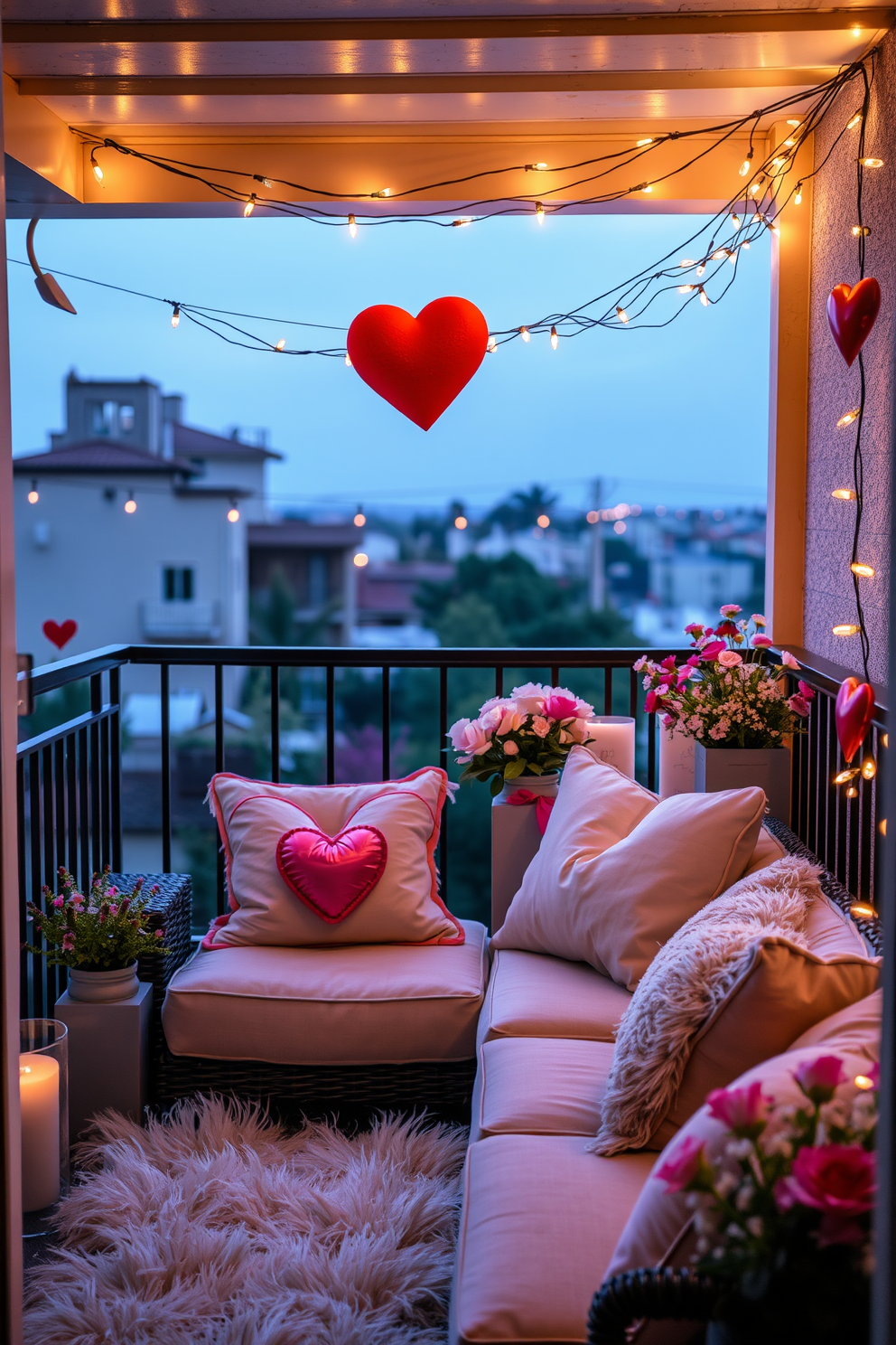 Romantic Balcony Valentines Day Decorating Ideas 1