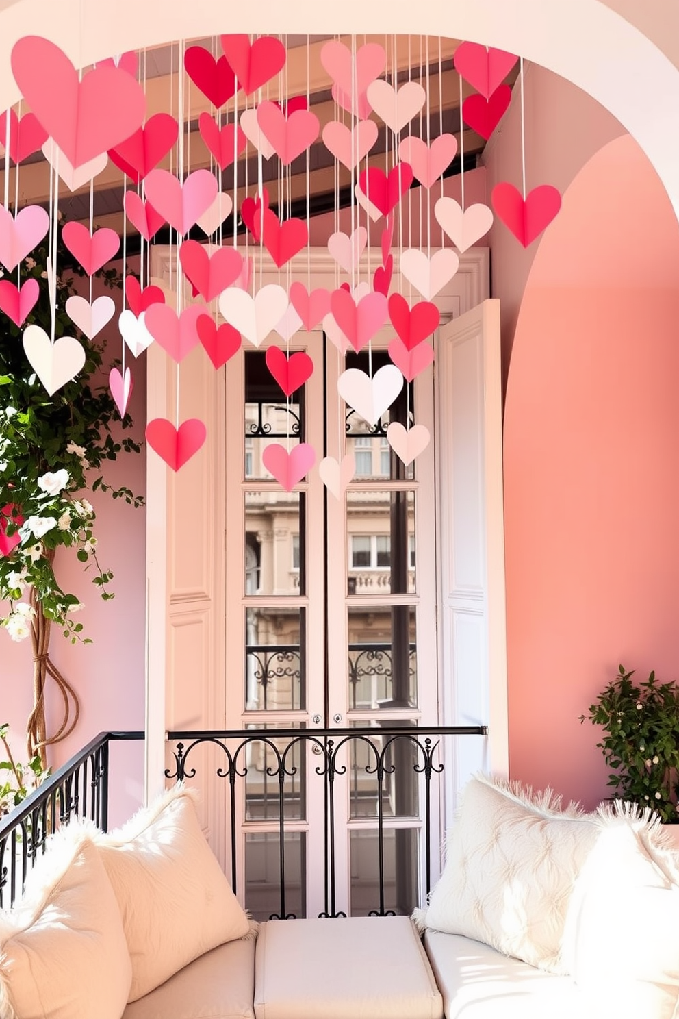 Romantic Balcony Valentines Day Decorating Ideas 12