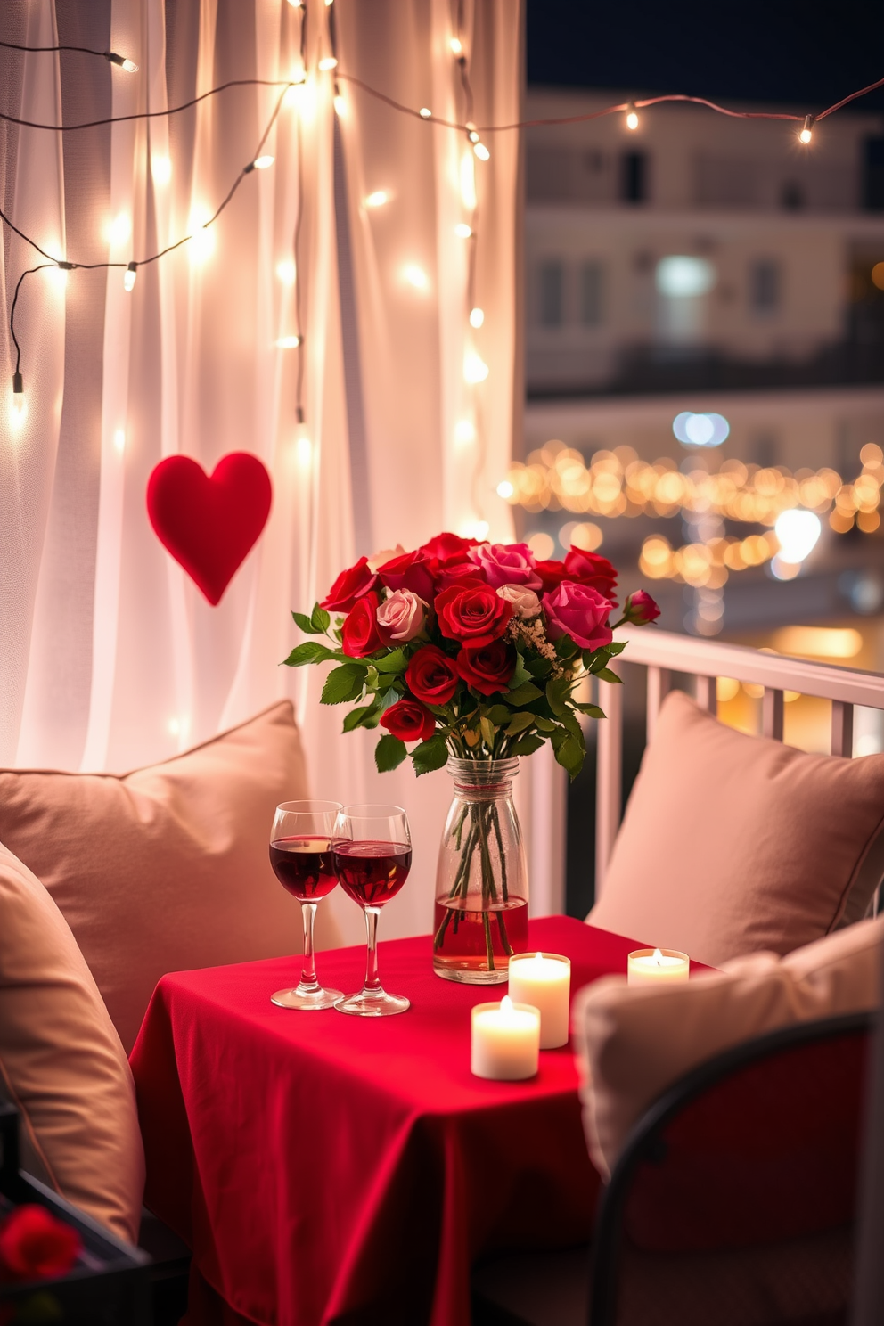 Romantic Balcony Valentines Day Decorating Ideas 13