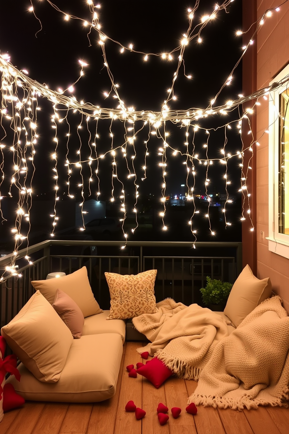 Romantic Balcony Valentines Day Decorating Ideas 2