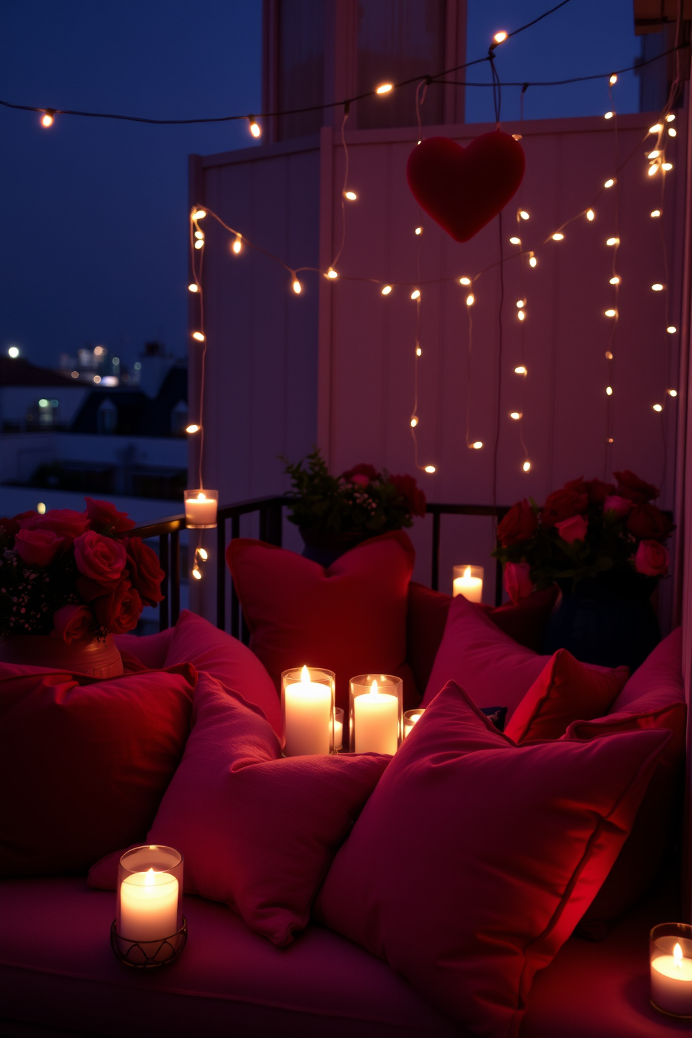 Romantic Balcony Valentines Day Decorating Ideas 21