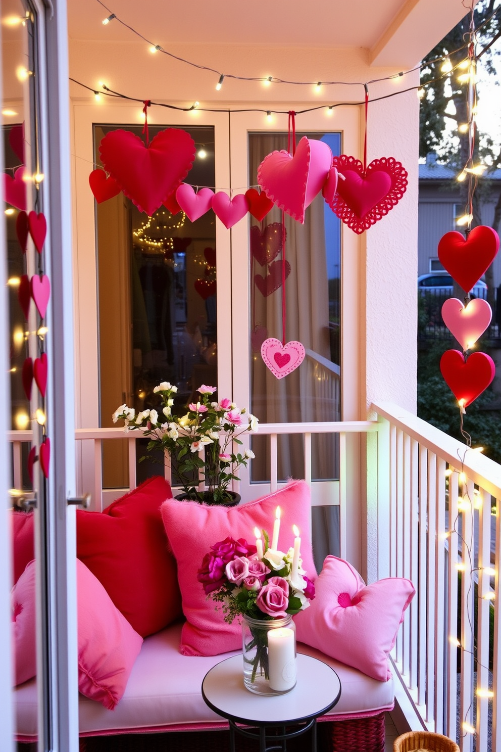 Romantic Balcony Valentines Day Decorating Ideas 24