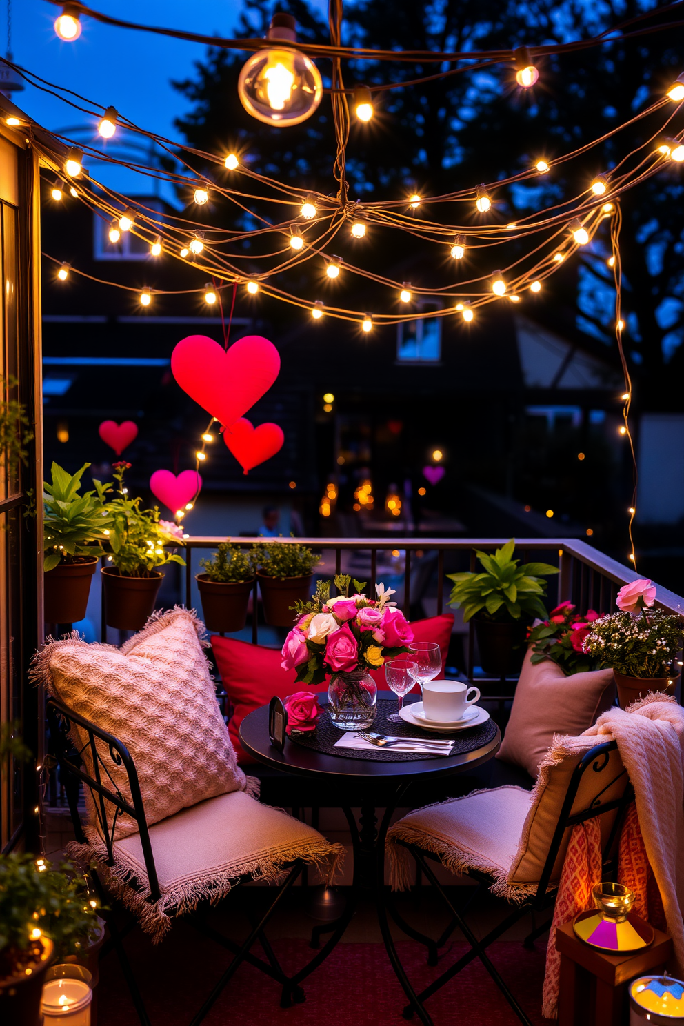 Romantic Balcony Valentines Day Decorating Ideas 28