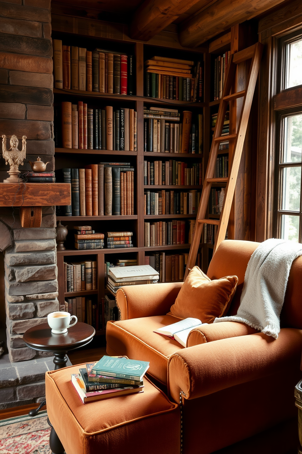 Rustic Home Library Design Ideas 1