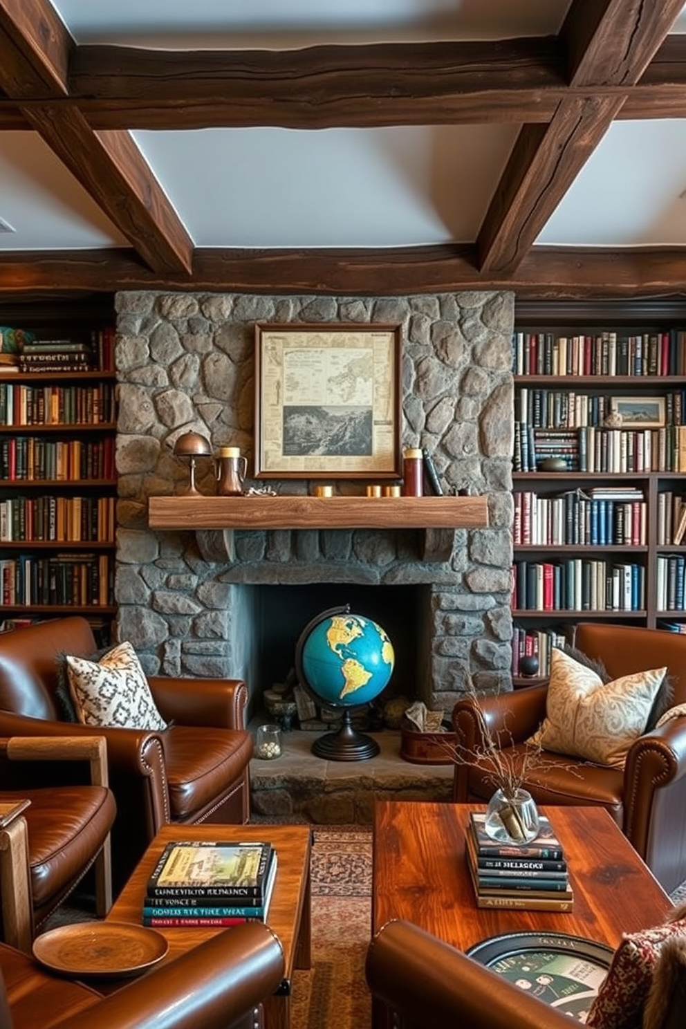 Rustic Home Library Design Ideas 11