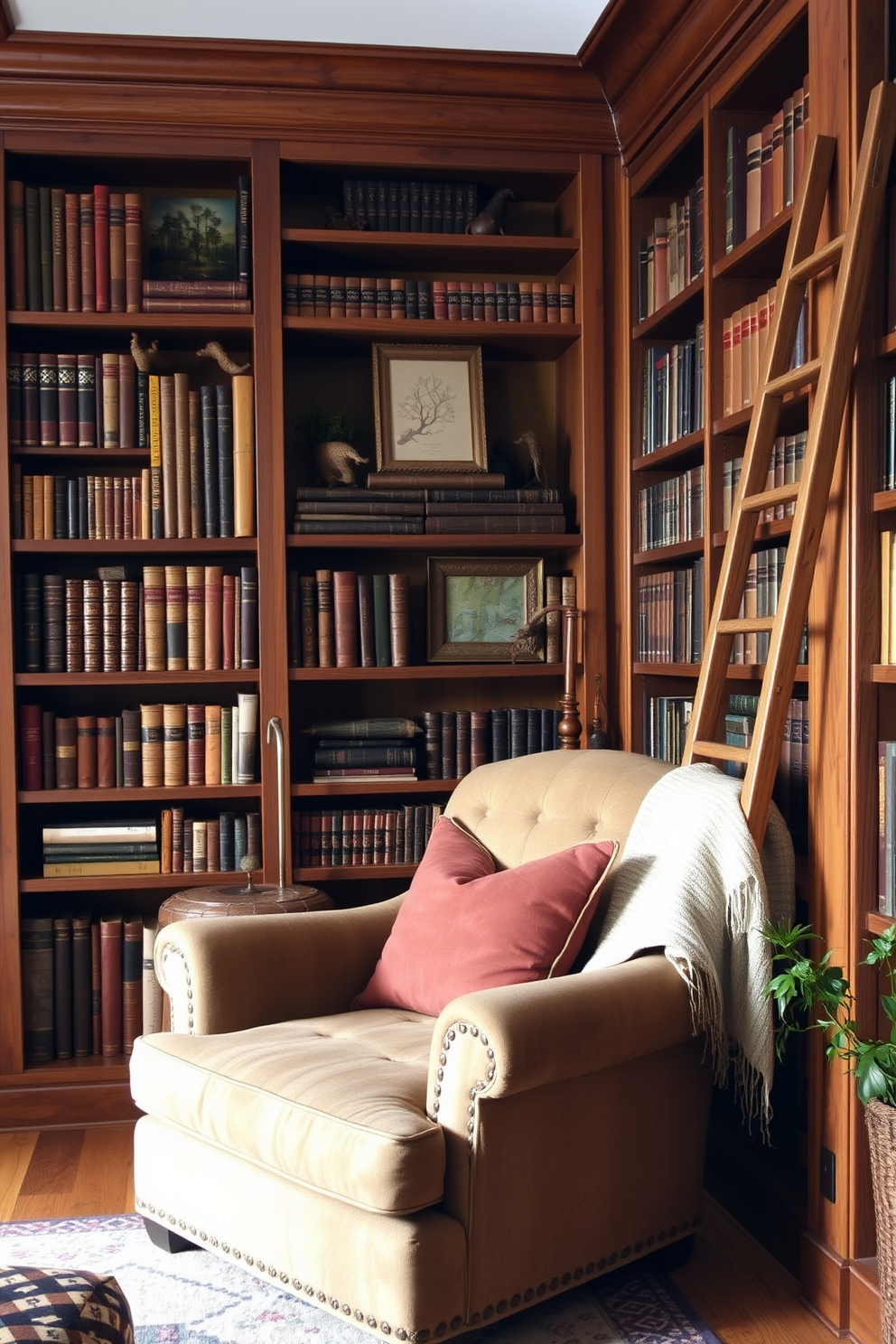 Rustic Home Library Design Ideas 14