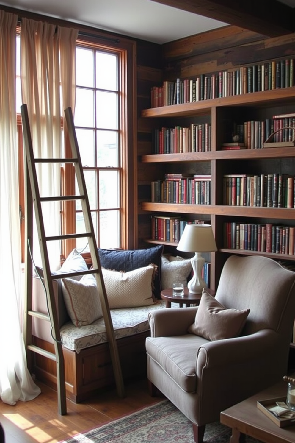 Rustic Home Library Design Ideas 19